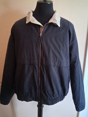 CINTAS Mens Black Bomber Work Jacket Front Zip Quilted Lining 2XL Regular