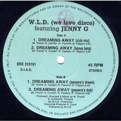 W.L.D Featuring Jenny G - Dreaming Away (Vinyl 45 RPM - 1991 - IT - Original)