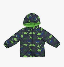 Kids Dinosaur Zippered Hooded Sherpa Lined Jacket Packable Travel Pillow Size 4T