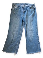 Wide Leg Ultra High Waist Lightwash Jeans 100 Cotton Women 16