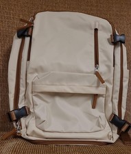Expandable Travel Backpack Laptop 15.6" USB Backpack Beige Carry On 42cm