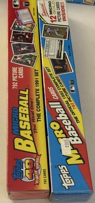 1991 & 1992 Topps Micro Baseball Factory Sealed Sets (1992 12 Gold Cards)