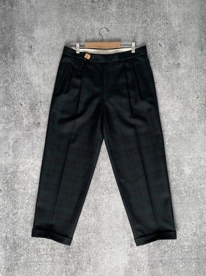 Vintage Brax Men Size M Wool German Trousers Pants Check 90s