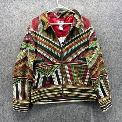 LRG Jacket Men Medium Multicolor Bomber Full Zip Geometric Aztec