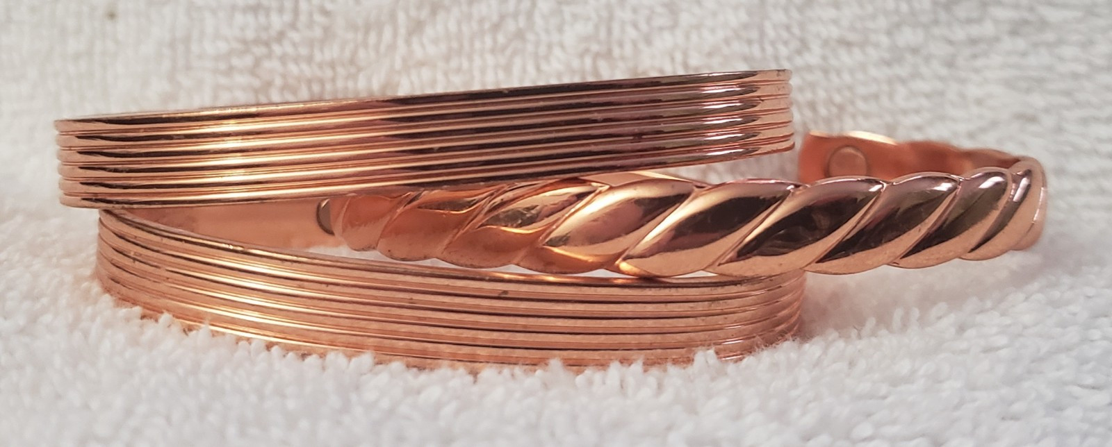 Copper Coppertone Bangle Adjustable Magnetic Brac… - image 2