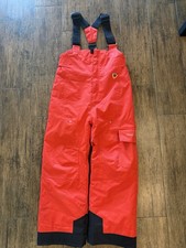 Obermeyer Kids I-Grow Snow Bibs Orange Volt Insulated Ski Pants Overalls Size 7