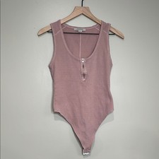 All Saints Pink Tank Bodysuit with Zipper US 8