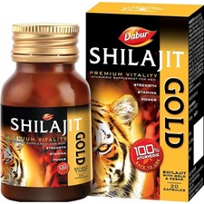 Shilajit Gold (2 X 20caps) Ayurvedic For Power,Stamina,Strength,Counter Weakness