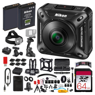 Nikon KeyMission 360 4K Action Camera with Dual-Lens  + More