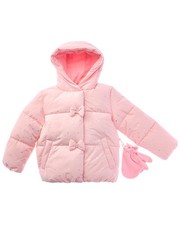 Rothschild Foil Print Puffer Coat  Mitten Set