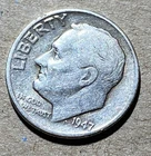 1947 D US Dime (10) Cents Circulated, Uncertified, Very Good Condition