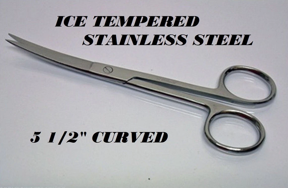 PET DOG CAT Grooming ICE TEMPERED Stainless Steel 5 1/2" CURVED Scissor Shear