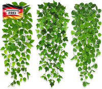 KüNstliche Efeu HäNgepflanzen Set 3Er 100Cm Wetterfest FüR Balkon & Garten