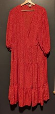 Glamorous Curve Women's Red Floral Dress Size US 18 - MISSING BELT/TIE - NWOT