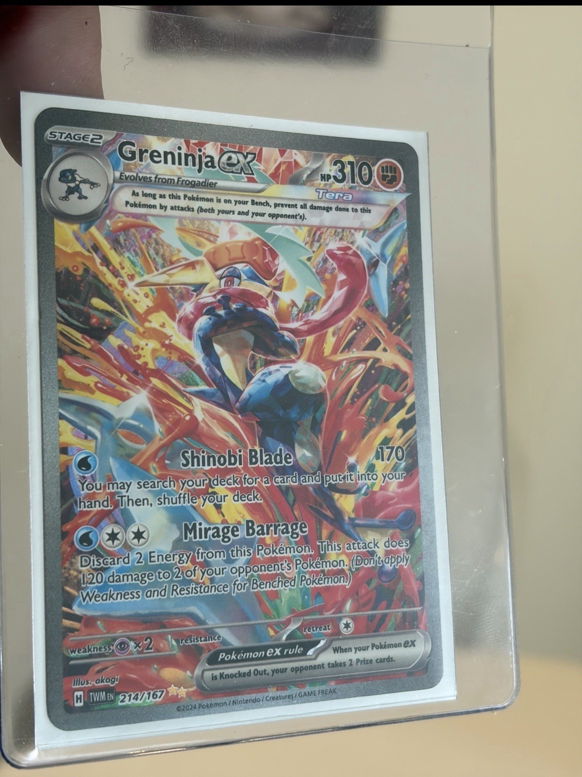 Greninja EX Sir Twilight Masquerade Card 10 CONTENDERS 214/167 MINT