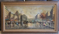 Original Antonio Devity (Studio) Oil Painting  Mid-Century Parisian Street Scene