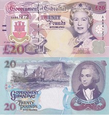 Gibraltar 20 Pounds 1995 P 27 AUnc
