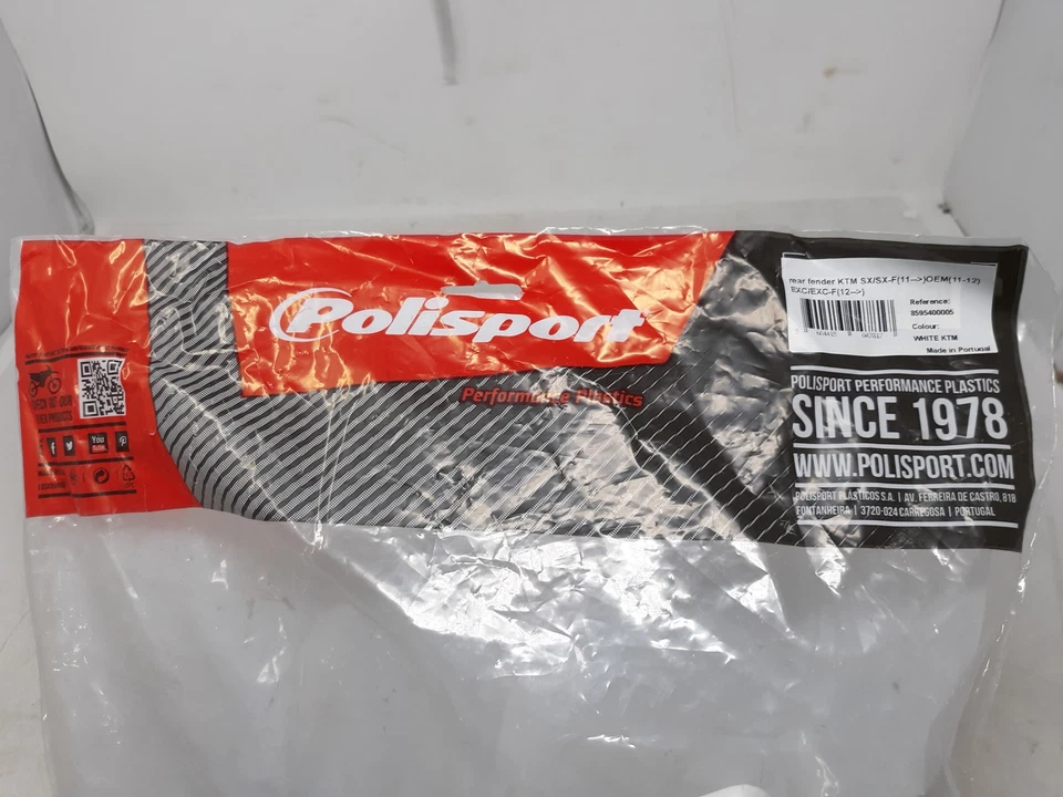 Guardabarros trasero Polisport blanco KTM SX/SX-F 2011-2012 EXC/EXC-F 2012+ Foto 3 de 4