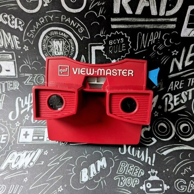 Vintage Gaf Viewmaster Viewer 3D Retro Spielzeug Rot Weiß Blau Seltene Farbgebung 