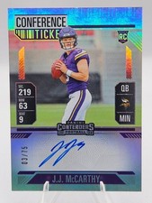 2024 Contenders -  JJ McCarthy Rookie (RC) Conference Ticket On Card Auto 03/75