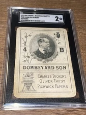 1874 Selchow & Righter Vignette Set-Break #  4B Charles Dickens Red Schrub SGC 2