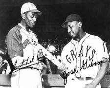 Josh Gibson & Satchel Paige signed 8x10 autographed photo Baseball REPRINT RP