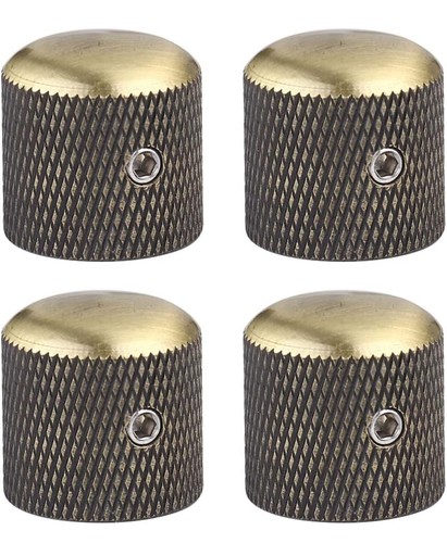 4Pcs Metal Guitar Knobs Bronze Volume Tone Speed Control Knob Dome Screws