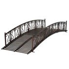 8 ft Bridge Garden Metal Outdoor Decor Pond Curved Backyard Arch Walkway Brown