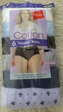 Hanes Women Size 10 3XL Cotton Briefs Cool Comfort Assorted Tagless 6 Pack NEW