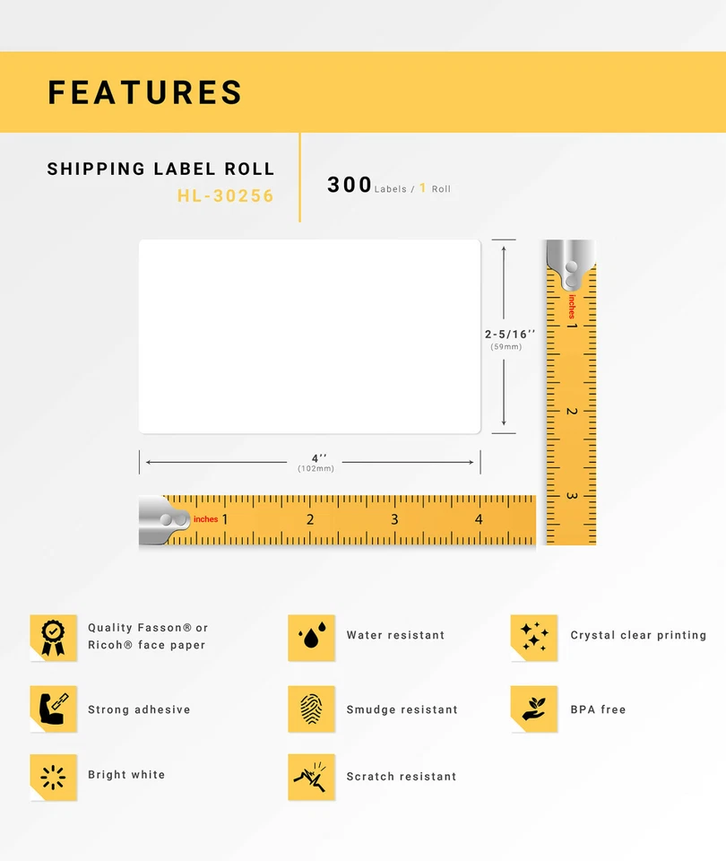 DYMO LW 30256 Compatible LARGE Direct Thermal Address Labels - (50) Rolls of 300 - Image 4 of 4