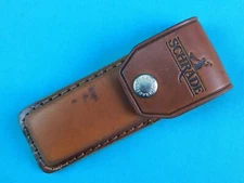 Brown Leather Sheath Scabbard Case for Schrade Folding Knife '