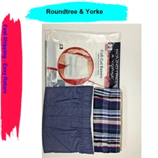 Roundtree & Yorke  2 Pairs Men's Cotton Full-Cut Boxers, Size 30