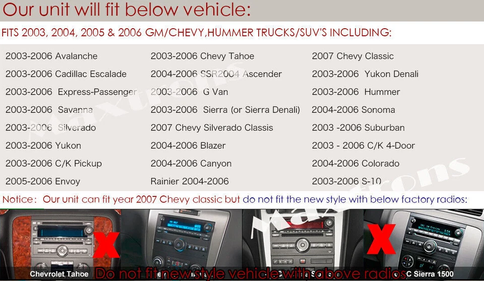 Carplay For Chevrolet Silverado 1500 2003-2006 Android 13 Car Stereo Radio Navi - Imagem 3 de 4