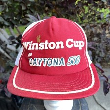 Vintage 1990 Winston Cup Daytona 500 Red/White Trucker Style Snapback Hat