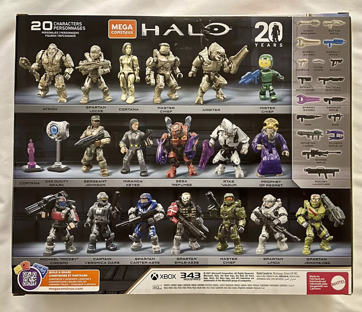 Mega Construx Pro Halo 20th Anniversary Character Figure 5 Pack Amazon Exclusive
