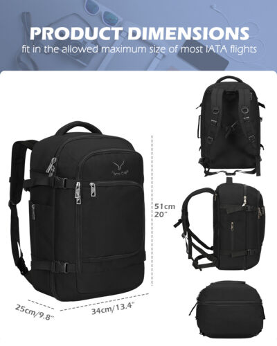 Mochila de mano de viaje convertible de fin de semana de viaje unisex de cabina de 40 L - Imagen 2 de 39