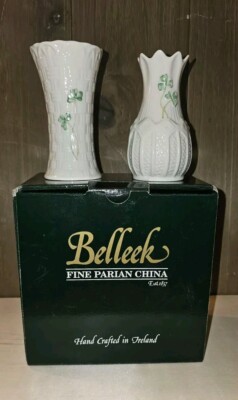 Vintage Belleek Ireland Bud Vases
