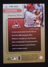 1999 UD Challengers for 70 Challengers Ed. HR Highlights #70 Mark McGwire /600