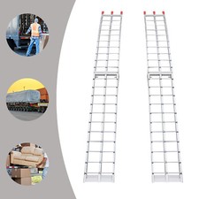 2PCS Aluminum Loading Ramp Arched For Motorcycle ATV/UTV Truck Lawnmower 3000LBS