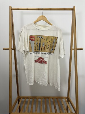 VTG 90s Home Improvement TV Show I Live or Hardware Worn Thin Cotton T-Shirt XL