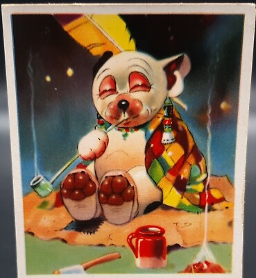 Rare Antique Cigarette Card Bonzo Dog Anthropomorphic Cartoon Terrier Smoking