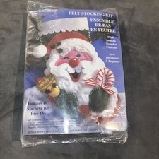 16" Design Works Winking Santa Christmas Stocking Kit 5031 Felt Sequins Applique
