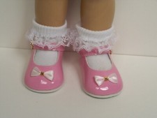 Bubblegum Pink Patent Mary Jane w/Bow Doll Shoes For Chatty Cathy Debs 
