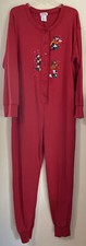 Vtg The Disney Store Mickey Pajamas XL One Piece Long John Bodysuit Red Adult