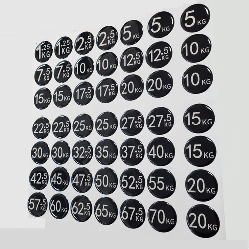 Dumbbell Rack Stack 3D Embossed Gloss Label System 1.25kg - 70kg ...