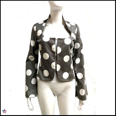Bluse Jacket Polka Dots Slim Woman Blazer Clothing Luxury Fashion Brand Elegant