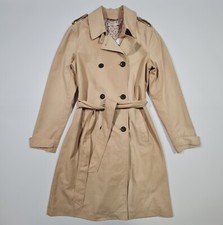 Cath Kidston Womens Coat Beige 10 Uk Double Breasted Belted Mid Length