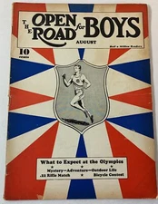 August 1936 OPEN ROAD FOR BOYS ~ OLYMPICS cover, Jesse Owens prediction