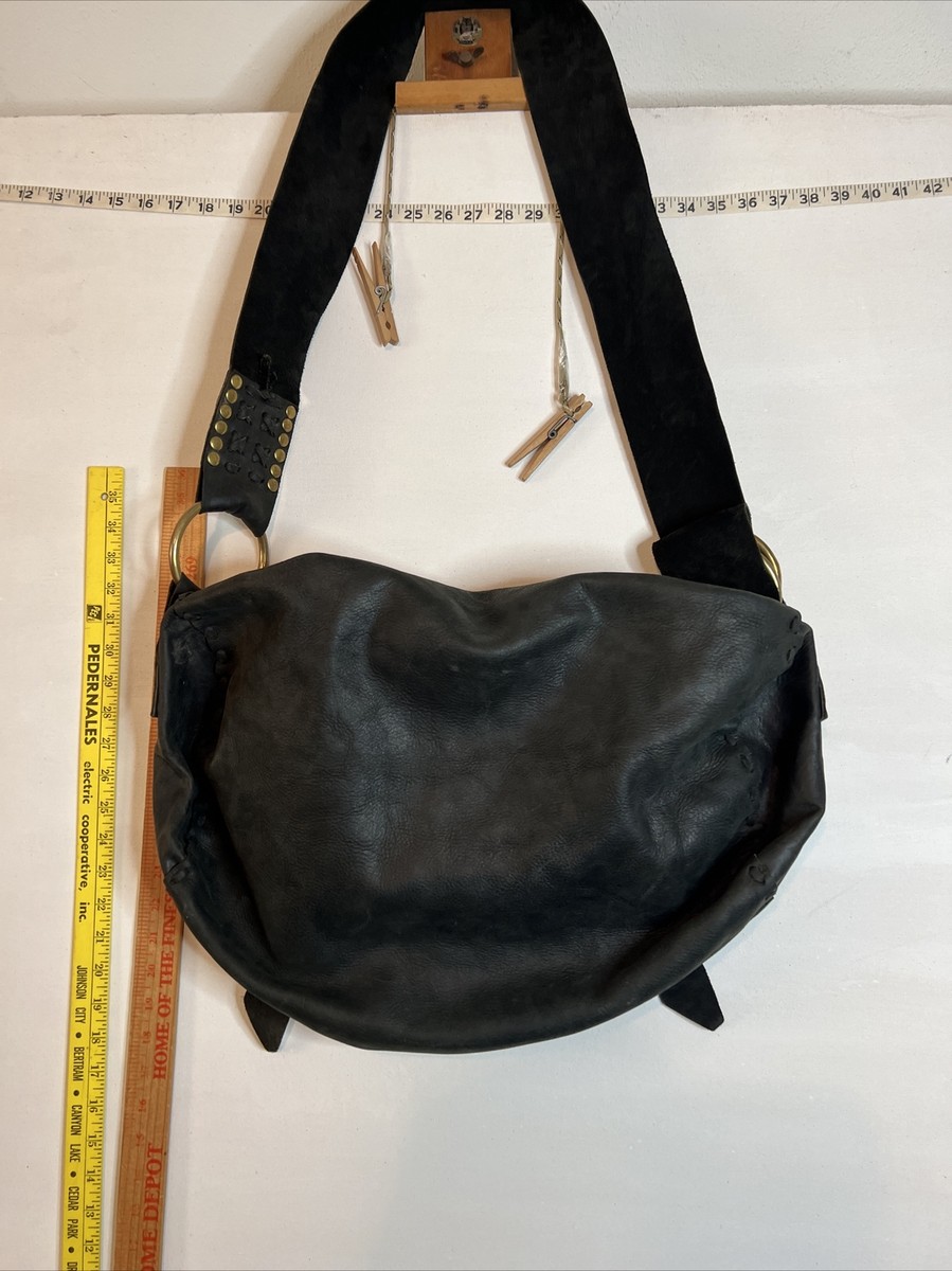 Panyc paolo angelucci black leather backpack Amazing Paolo Angelucci Brass Studded Leather Shoulder Bag  main image 3