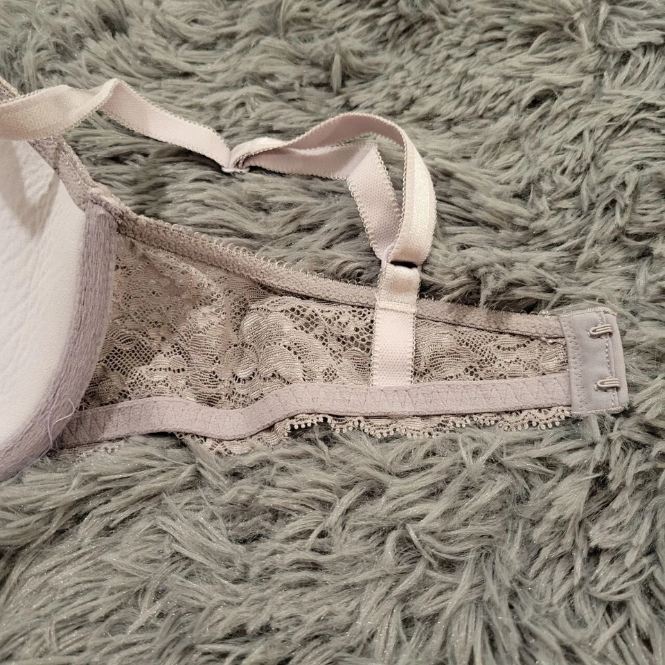 Sutiã Feminino Victorias Secret 34D Renda Rosa Claro Strass Dream Angels Forrado Demi - Imagem 4 de 4